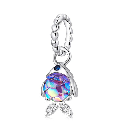 WOSTU Echt 925 Sterling Silber Herz Perlen Blume Retro Muster Charms Anhänger Fit Original DIY Armband Halskette Silber Schmuck