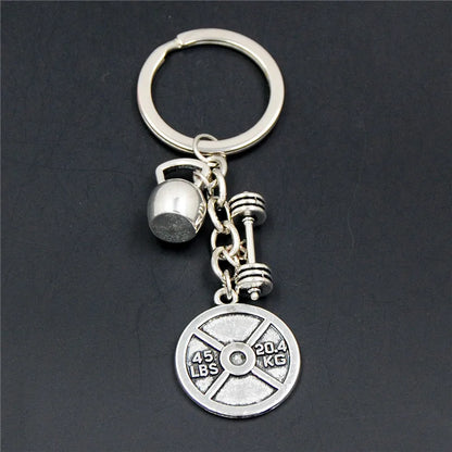 1pc Stärke Sport Hantel Hantel Charme Gewicht Fitness Mit Worten Gym Crossfit Schlüsselring Geschenke Für Mann