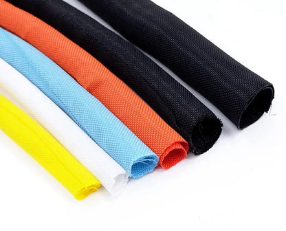 Selbstschließende, erweiterbare, geflochtene PET-Hülle, selbstgeschlossener Linien-Organizer, isolierte Wrap, orangefarbener, selbstschließender Kabelschutz
