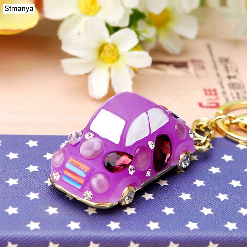 Heißer verkauf Kristall Auto Schlüssel Kette Neue metall Abwechslungsreiche Schlüssel Halter Mode Tasche Charme Zubehör Strass Schöne Schlüsselbund K1724