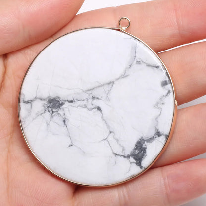 Natürliche Stein Achate Anhänger Disc Form Quarz Kristall Charms Anhänger Für DIY Schmuck Machen Halskette Zubehör Größe 50x55mm
