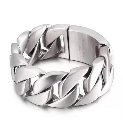 20/26/31MM 316L Edelstahl Curb Kubanisches Armband Riesige Schwere Silber Farbe Ton Schmuck Herren Frauen Biker Bike Kette Armbänder