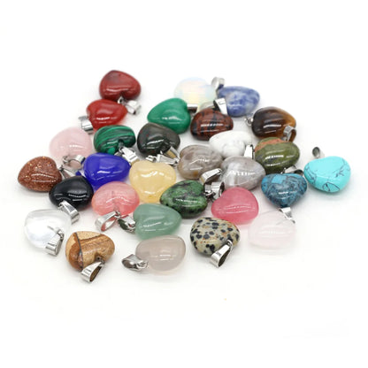 Heißer Verkauf Mode Natürliche Herz-förmigen Halb-wertvolle Rose Quarz Stein Anhänger Charme für Schmuck Machen DIY Halskette 16x16mm 1PC