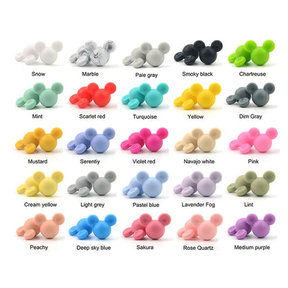 LOFCA Silikonperlen Mausperlen 20 teile/los Lebensmittelqualität Silikonperlen Bunte Kauhalskette Armband Armreif Schmuckherstellung