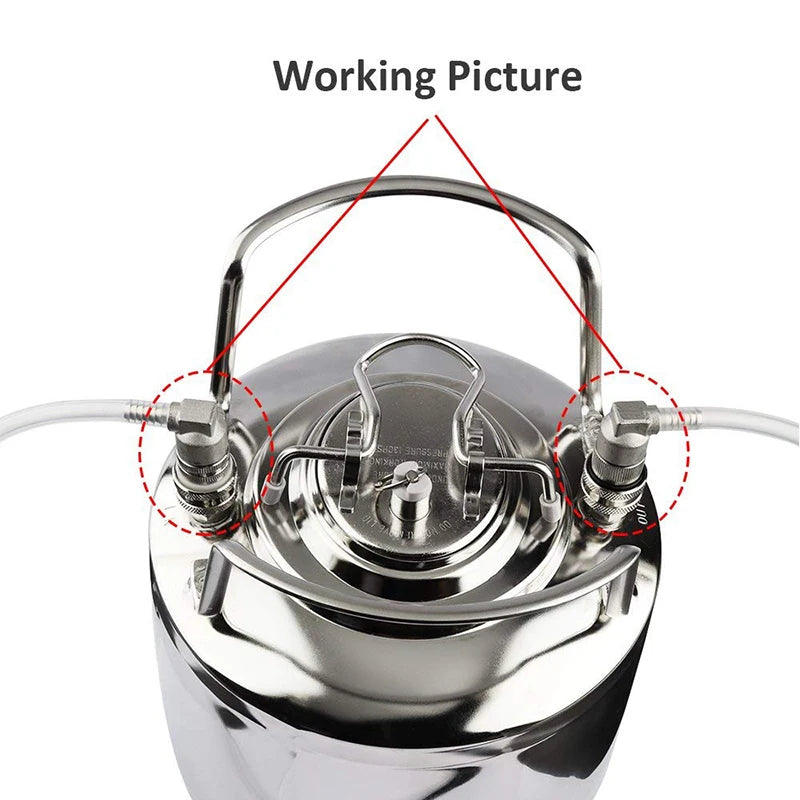 Edelstahl-Kugelverriegelung zum Trennen von selbstgebrauten Bierfass, Schnellkupplung, Corny Keg Dispenser, Gas/Flüssigkeit, 1/4 Zoll Stange und 1/4 Zoll MFL