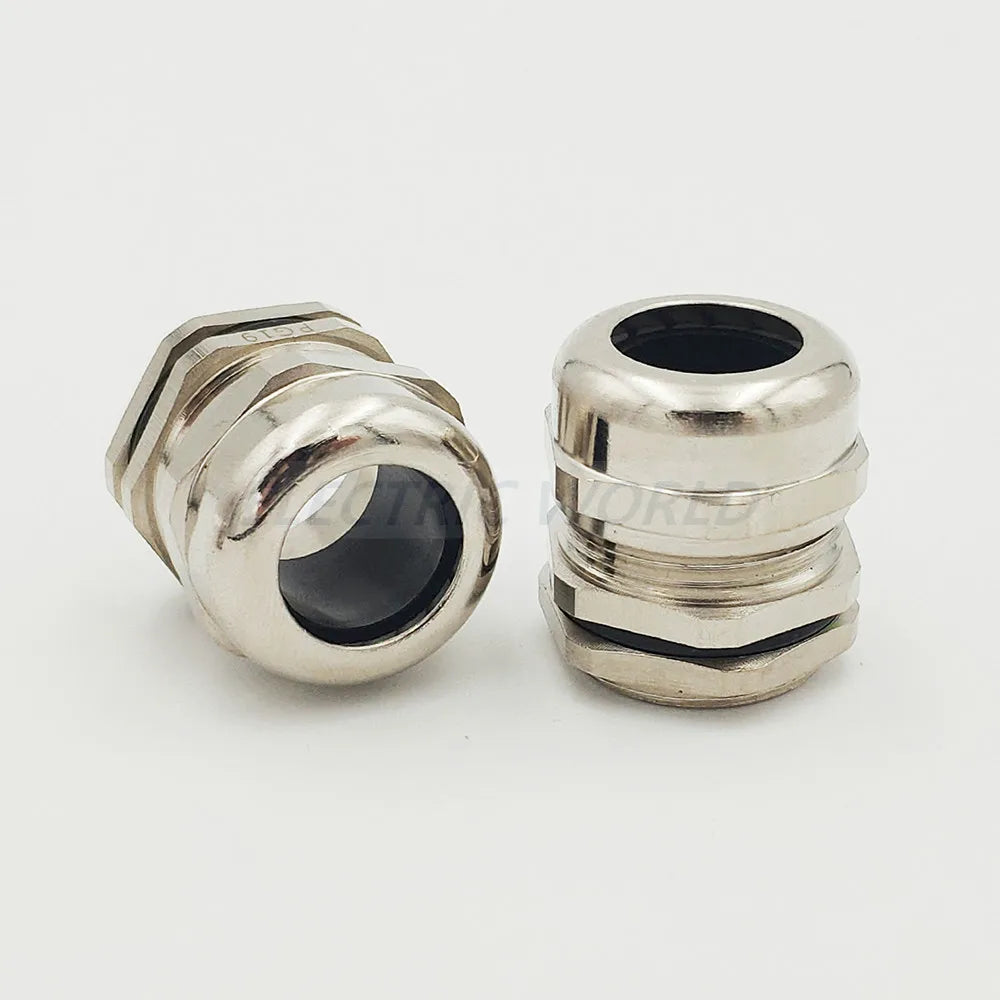 10 Stück PG9 M16 wasserdichte Kabelverschraubungen Nickel Messing Metall IP68 Drahtverbinder Drahtverschraubungen für 10–14 mm Metallkabelstecker