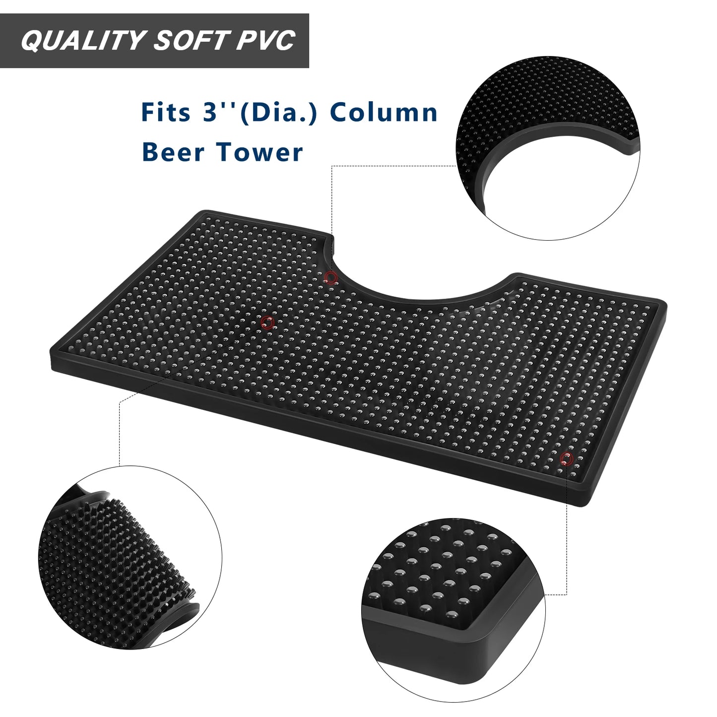 Homebrew Bier Drip Tray PVC Bar Matte, premium Arbeitsplatte Spill Matten U-Form Bar Service Trinken Matte für Bier Turm Verwenden 30,5 x17cm