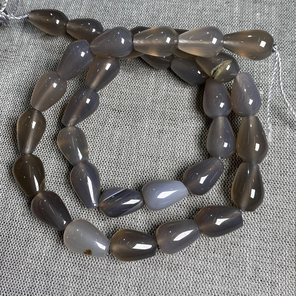 33 teile/los Natürliche Achate Perlen Runde Wasser Tropfen Form Lose Perlen für Die DIY Halskette Armbänder Länge 40cm Größe 8x12mm