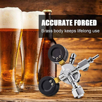 W 21,8 Co2 Regler, Homebrew Fass Kegerator Regler 3000PSI Druck Dual Che Co2 Regler mit Sicherheit Druck Relief Ventil