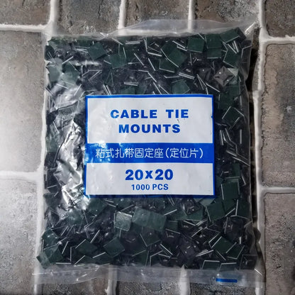 Kabelbinder 250/500/1000 Stück Kabelbasis Schwarz und Weiß Kfz-Kabel Selbstklebende Halterung Kabelbinderhalter Basis