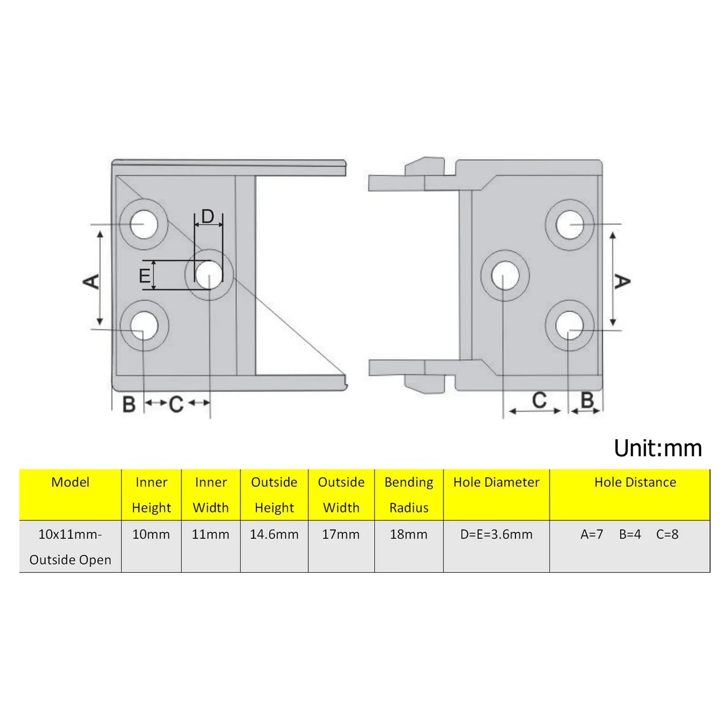 2 Stück 10 x 11 mm Länge, 1 Meter, schwarzer Kunststoff, offener Kabel, Drahtträger, Schleppkette, Schleppleine R18, für 3D-Drucker und CNC-Maschinen