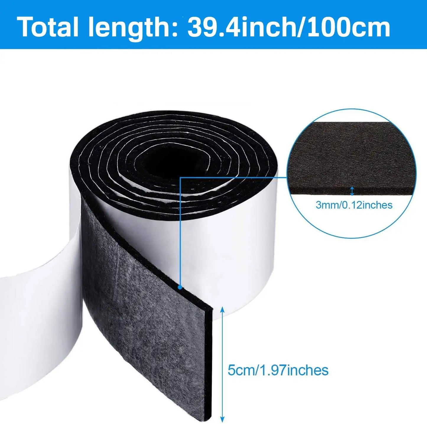 2 stücke Selbst Klebstoff Fühlte Band Polyester Filz Streifen Rolle Schwarz Möbel Filz Streifen DIY Form Schiebe Pad Band Boden protector