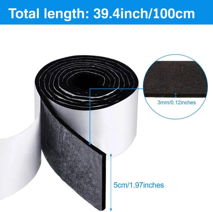 2 stücke Selbst Klebstoff Fühlte Band Polyester Filz Streifen Rolle Schwarz Möbel Filz Streifen DIY Form Schiebe Pad Band Boden protector
