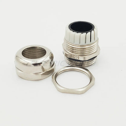 10 Stück PG9 M16 wasserdichte Kabelverschraubungen Nickel Messing Metall IP68 Drahtverbinder Drahtverschraubungen für 10–14 mm Metallkabelstecker