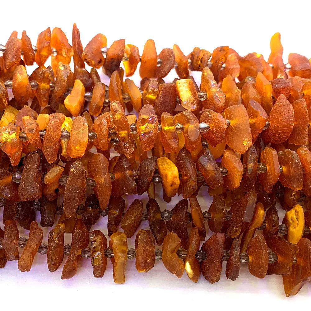 Veemake Orange Bernstein natürliche Edelsteine DIY rohes Mineral Nugget freie Form lose raue matte Perlen Schmuck Design machen 07345