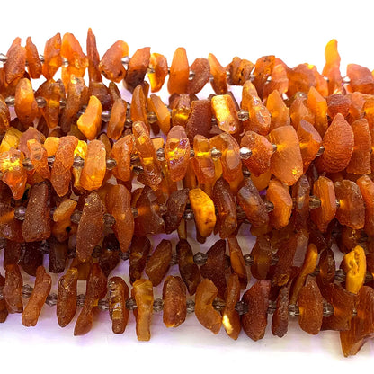 Veemake Orange Bernstein natürliche Edelsteine DIY rohes Mineral Nugget freie Form lose raue matte Perlen Schmuck Design machen 07345