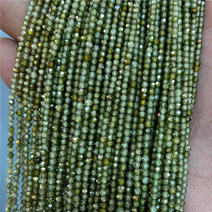 Natürliche Zirkonperlen 2, 3, 4 mm winziger Stein, lose Distanzperlen für Halskette, Armbänder, Zubehör, Schmuckherstellung, 39,9 cm Strang