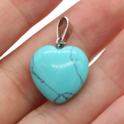 Heißer Verkauf Mode Natürliche Herz-förmigen Halb-wertvolle Rose Quarz Stein Anhänger Charme für Schmuck Machen DIY Halskette 16x16mm 1PC