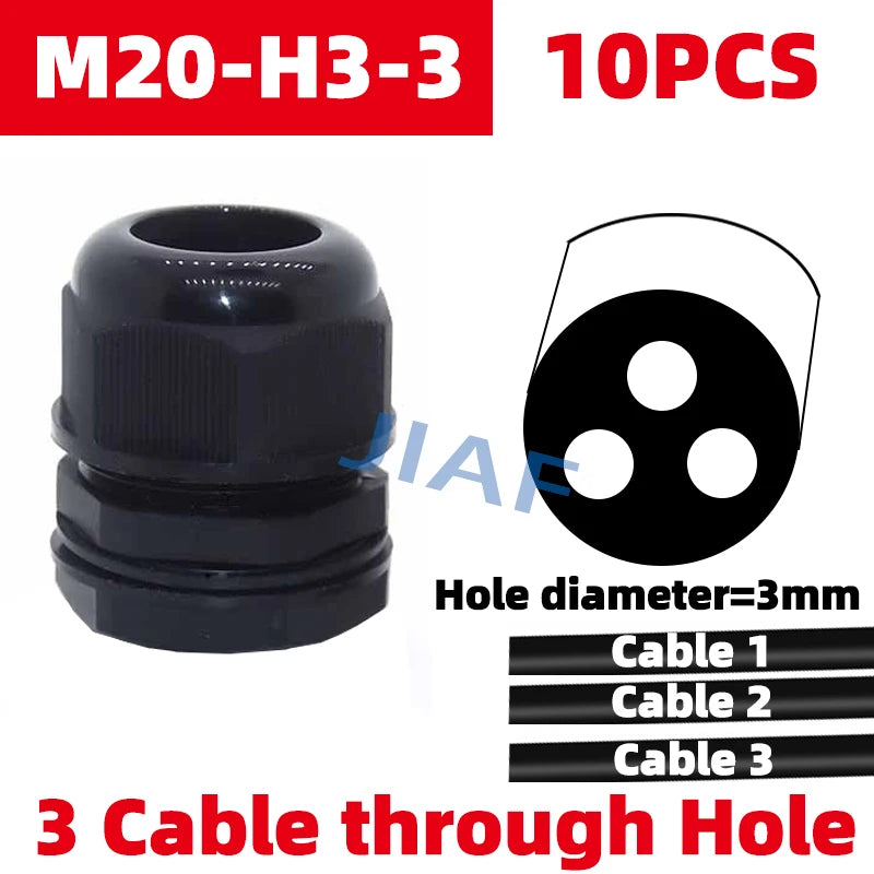 10PCS Mehr Löcher Wasserdichte Kunststoff Kabelverschraubung M20 * 1,5 Mit Abschlepplöcher M25 * 1,5 Nylonverschraubung M32 * 1,5 Schwarz Grau Dichtungsverbindung M16