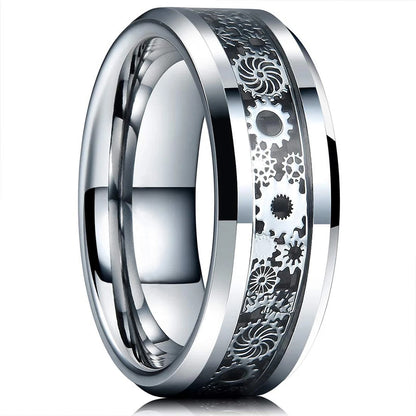 Moderne 8mm Schwarz Titan stahl Ringe für Männer Frauen Nut Facetten Edelstahl Männer Ring Hochzeit Band schmuck Großhandel