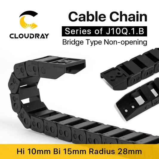 Cloudray-Kabelkette, 10 x 10, 10 x 15, 10 x 20 mm, 1 m, nicht aufklappbare Kunststoff-Schleppleine, Getriebe-Schleppkettenmaschine