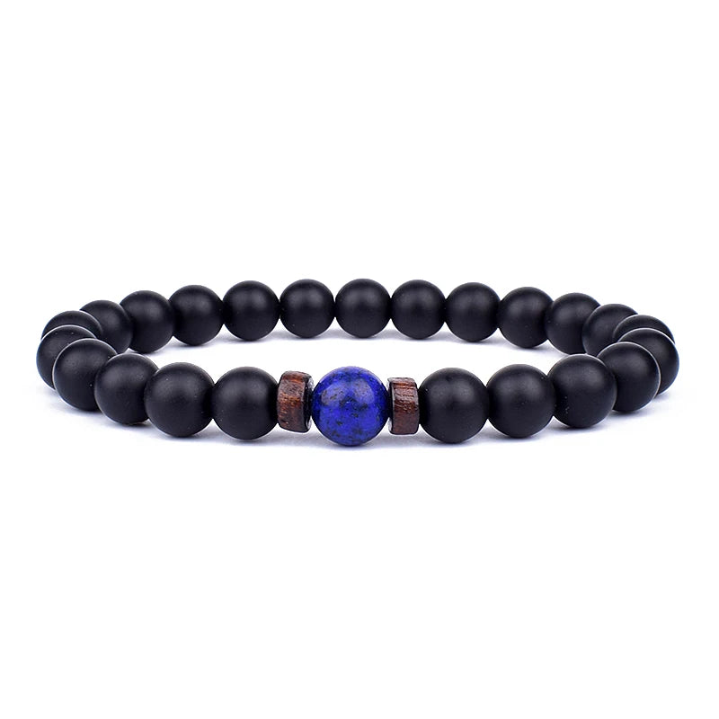 Vulkanstein-Armband für Männer, Lava-Holz, 8 mm Perlen, Armband, tibetischer Buddha, Handgelenkkette, Damen- und Herrenschmuck, Geschenk, neue Armbänder