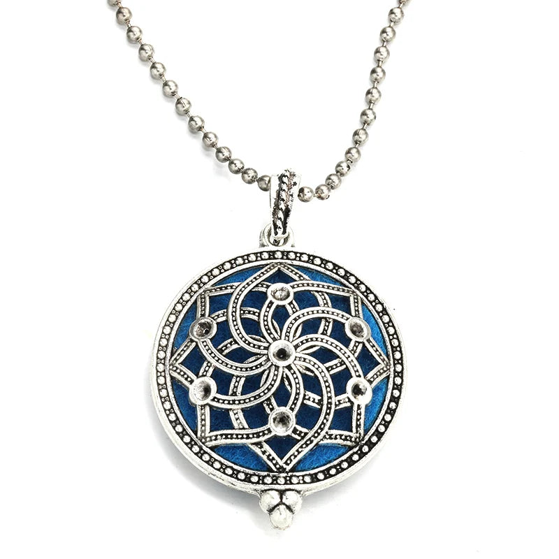 Neue Aroma Kaleidoskop Retro Halskette Antike Medaillon Anhänger Magnetische Parfüm Ätherisches Öl Diffusor Medaillon Aromatherapie Schmuck