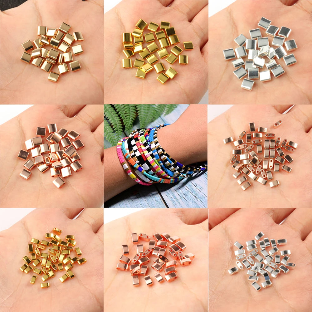 Natürliche Stein Zwei Loch Hämatit Stein Mineral Lose Spacer Perlen Für Schmuck Handgemachte Diy Armband Halskette Ohrringe Tila