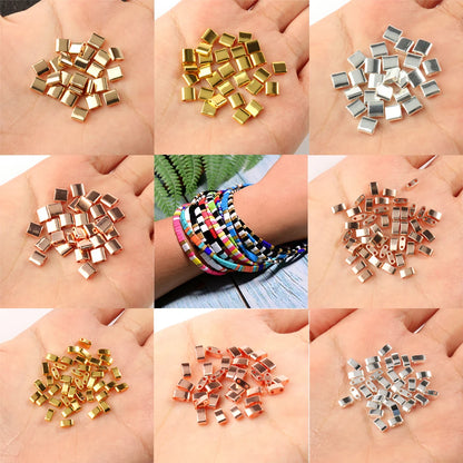 Natürliche Stein Zwei Loch Hämatit Stein Mineral Lose Spacer Perlen Für Schmuck Handgemachte Diy Armband Halskette Ohrringe Tila
