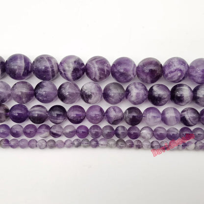 Fabrik Preis Runde Gemischte Lila Farbe Amethysten Perlen Naturstein Perlen 6 8 10 12mm Diy Armband Halskette für Schmuck Machen