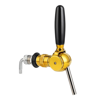 Goldener belgischer Bierhahn, G5/8-Gewindeschaft und Fass Flowing Control Ball Home Brewing Silver Draft Beer Tap Bier Soda Kit