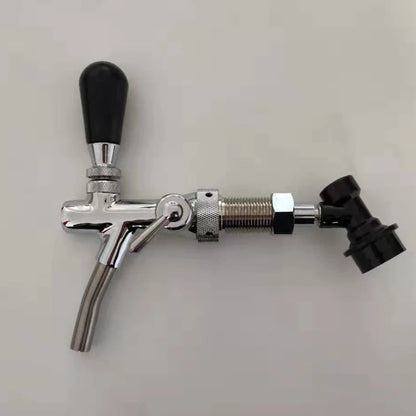 Hause Brauen Fassbier Wasserhahn Einstellbar Bier Tap Wasserhahn mit Flow Controller Chrome Plating Schaft mit Gewinde Ball Lock