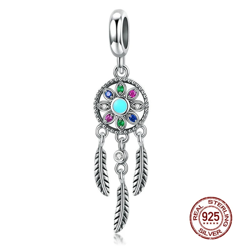 WOSTU 925 Sterling Silber Tier Cat Charm Anhänger Herz Familie Marienkäfer Bee Perlen Fit Original Armband DIY Schmuck Für Frauen
