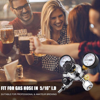 W 21,8 Co2 Regler, Homebrew Fass Kegerator Regler 3000PSI Druck Dual Che Co2 Regler mit Sicherheit Druck Relief Ventil