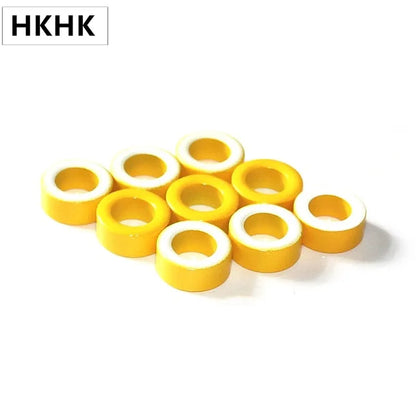 KT106-26 Eisen pulver kerne T106-26 OD * ID * HT 27*14*11,5mm 93nH/N2 75ue eisen staub Ferrit Ringkern ringkern gelb weiß AG