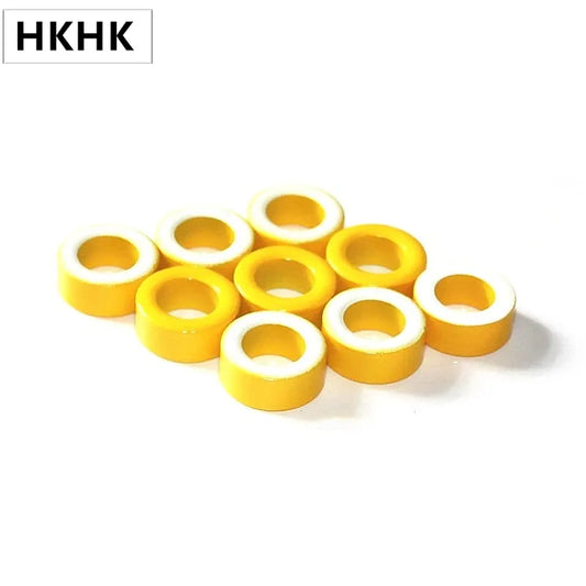 KT106-26 Eisen pulver kerne T106-26 OD * ID * HT 27*14*11,5mm 93nH/N2 75ue eisen staub Ferrit Ringkern ringkern gelb weiß AG