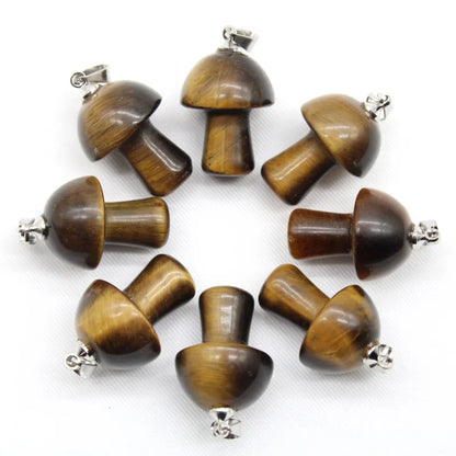 15 stücke Natürliche Stein Anhänger Quarz Kristall Amethyst Achate Aventurin Pilz Stein Anhänger für DIY Machen Zubehör
