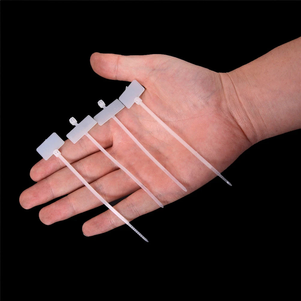 100 Stück Kabelbinder zum Schreiben von Draht, Stromkabel, Etiketten, Markierungsetiketten, Nylon, selbstsichernde Krawatte, Netzwerkkabel, Markierungskabel, Drahtband, Reißverschluss