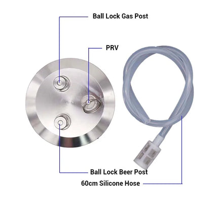 4 "Tri Clamp (119mm OD) ball Lock Konvertieren Deckel mit Gas Post Bier Post PRV 60cm Silikon Schlauch Homebrew Fass Ausrüstung