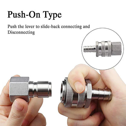 1/2" NPT Bier-Schnelltrennset, 1/2" Barb 304 Edelstahl Schnelltrennset Moonshine Fitting Connectors HomeBrewing
