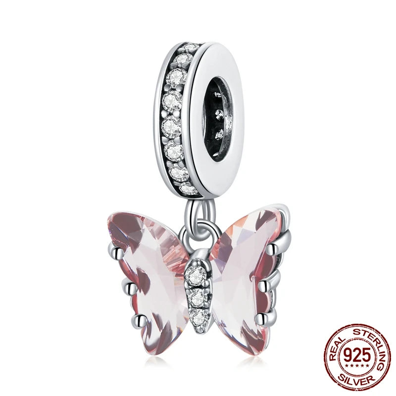 WOSTU Echt 925 Sterling Silber Herz Perlen Blume Retro Muster Charms Anhänger Fit Original DIY Armband Halskette Silber Schmuck