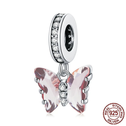 WOSTU Echt 925 Sterling Silber Herz Perlen Blume Retro Muster Charms Anhänger Fit Original DIY Armband Halskette Silber Schmuck