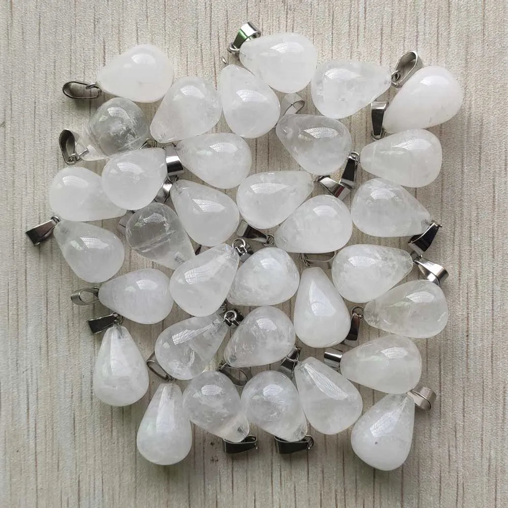 Mode verschiedene gemischte Naturstein Wassertropfen Anhänger Charms DIY Halsketten Schmuck Zubehör machen 50 teile/los Großhandel