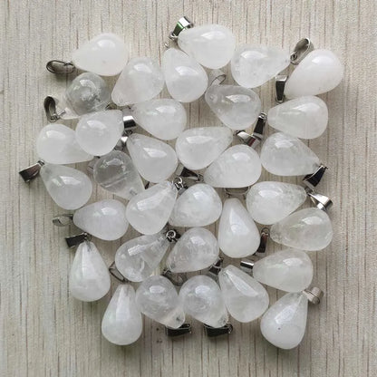 Mode verschiedene gemischte Naturstein Wassertropfen Anhänger Charms DIY Halsketten Schmuck Zubehör machen 50 teile/los Großhandel