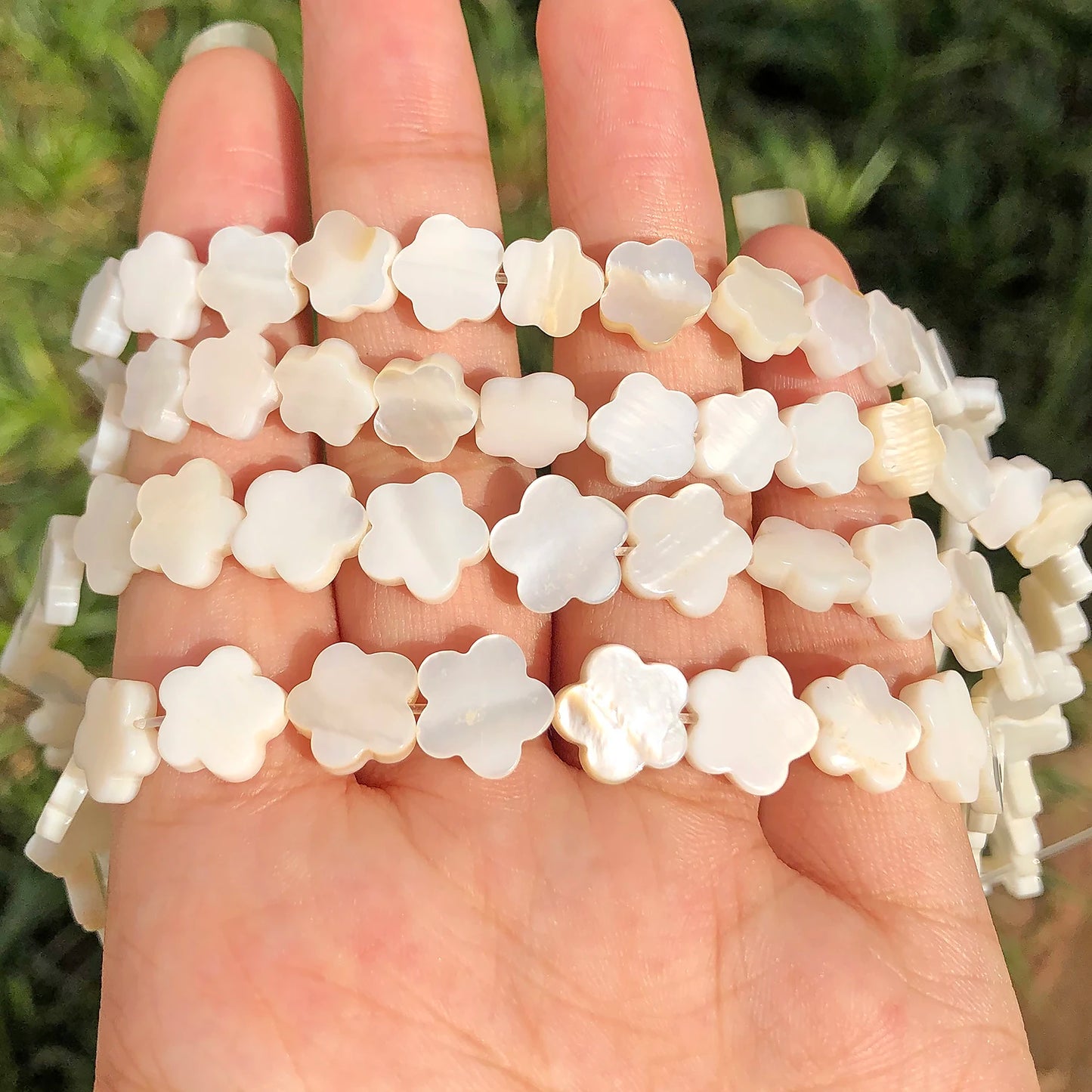 Natürliche weiße Blume, Pflaumenmuschel, Perlmutt, lose Distanzperlen für Schmuckherstellung, DIY, handgefertigtes Armband, Halskette, 6, 8, 10 mm