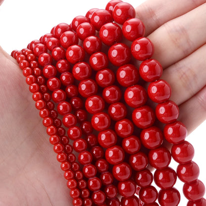 Natürliche rote Koralle Amazonit Türkise Achate Stein Runde lose Perlen für Schmuckherstellung DIY Armband Halskette handgemachte Handwerk