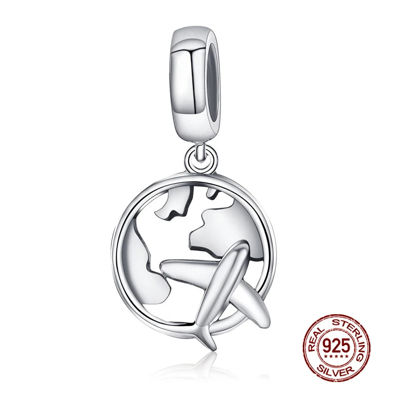 WOSTU 925 Sterling Silber Tier Cat Charm Anhänger Herz Familie Marienkäfer Bee Perlen Fit Original Armband DIY Schmuck Für Frauen