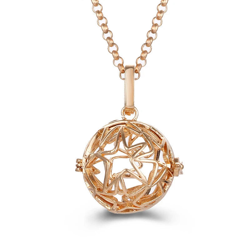 2020 beliebte Multi-Stile hohle Vintage-Halskette Schmuck Musik Ball Schwangerschaft Glocke Halskette Aroma ätherisches Öl Medaillon Anhänger