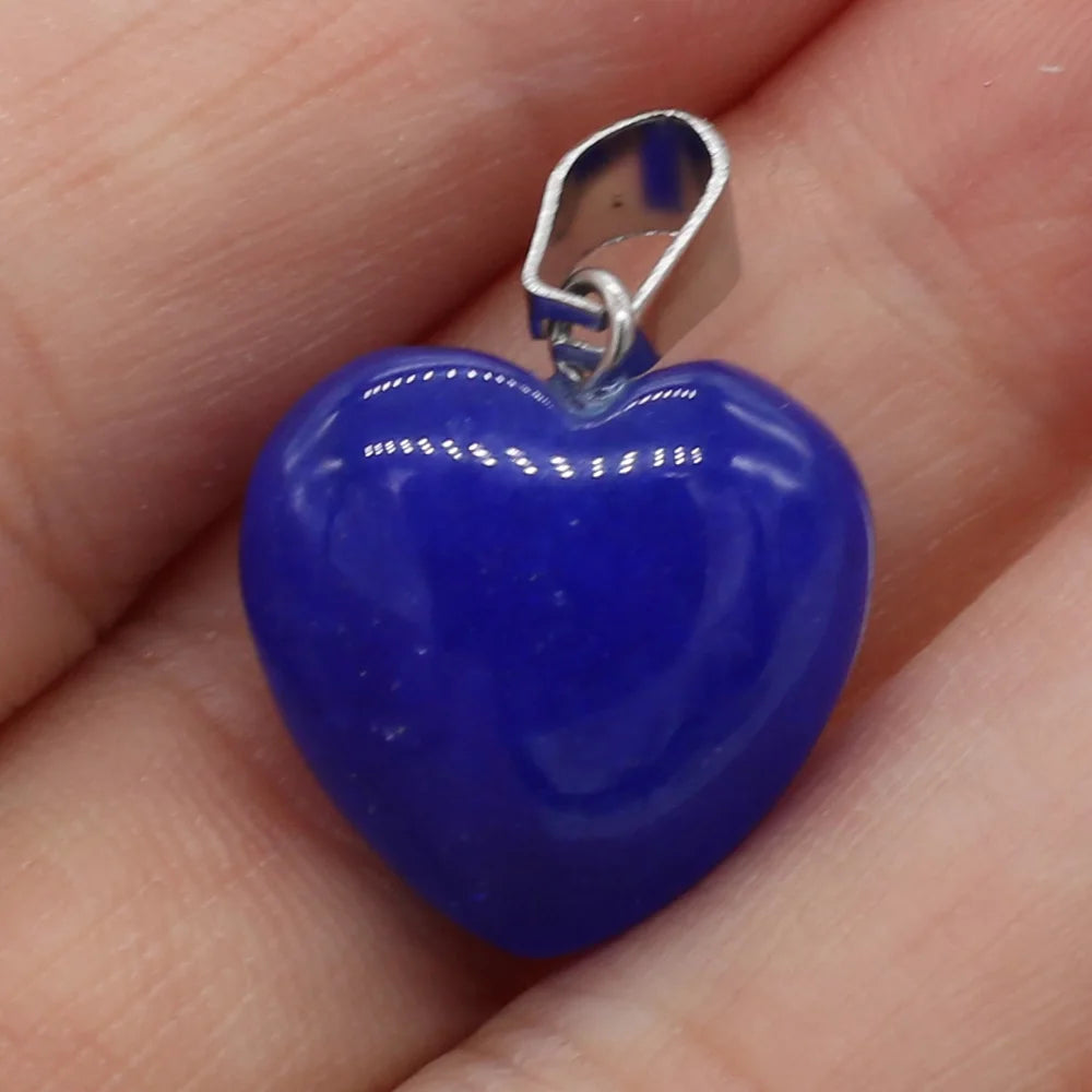 Heißer Verkauf Mode Natürliche Herz-förmigen Halb-wertvolle Rose Quarz Stein Anhänger Charme für Schmuck Machen DIY Halskette 16x16mm 1PC