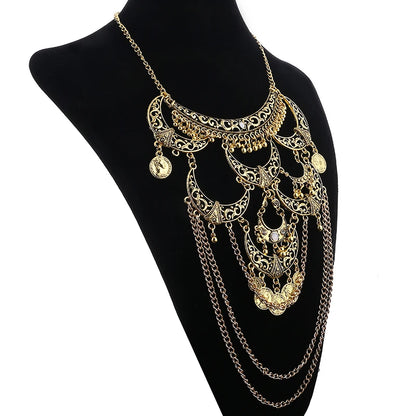 Collares Boho Maxi Choker Collier Femme Halskette Geometrische Kette Münze Vintage Colar Aussage Böhmische Halskette Frauen Schmuck